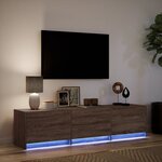 vidaXL Meuble TV avec LED chêne marron 165x34x40 cm bois d'ingénierie
