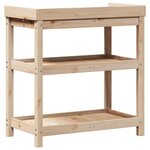 vidaXL Table de rempotage et étagères 82 5x45x86 5 cm bois massif pin