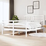 vidaXL Cadre de lit sans matelas blanc 120x190 cm bois massif