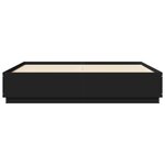 vidaXL Cadre de lit avec lumières LED noir 180x200 cm bois ingénierie
