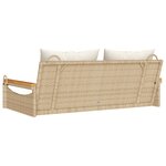 vidaXL Balancelle avec coussins beige 109x62x40 cm résine tressée