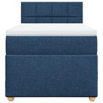 vidaXL Sommier à lattes de lit avec matelas Bleu 90x190 cm Tissu