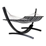 Hamac sur support en bois noir/gris/blanc