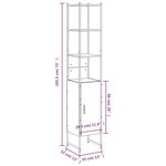vidaXL Armoire de salle de bain noir 33x33x185 5 cm bois d'ingénierie