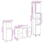 vidaXL Meubles de salle de bain 3 pièces en bois ancien et stratifié