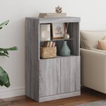 vidaXL Buffet avec lumières LED sonoma gris 60 5x37x100 cm