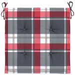 vidaXL Coussins de chaise de jardin lot de 2 carreaux rouges 40x40x3cm