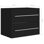 vidaXL Armoire d'évier Noir 60x38 5x48 cm Aggloméré