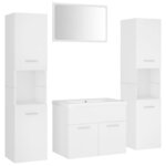vidaXL Ensemble de meubles de salle de bain Blanc Aggloméré