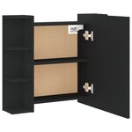 vidaXL Armoire à miroir avec LED noir 70x16 5x60 cm