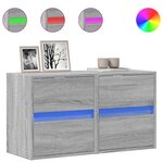 vidaXL Meubles TV muraux et lumières LED 2 Pièces sonoma gris 41x31x45 cm