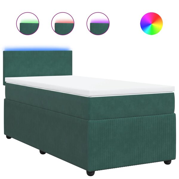 vidaXL Sommier à lattes de lit avec matelas Vert foncé 90x190 cm