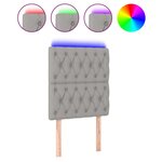 vidaXL Tête de lit à LED Gris clair 80x7x118/128 cm Tissu