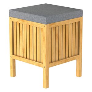 EISL Panier à linge 2 en 1 avec coussin de siège Bambou 39x39x52 5 cm