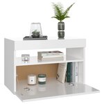vidaXL Meuble TV avec lumières LED blanc brillant 60x35x40 cm