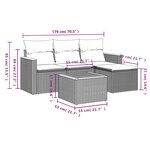 vidaXL Salon de jardin avec coussins 5 Pièces beige résine tressée