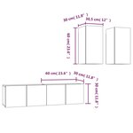 vidaXL Ensemble de meubles TV 4 Pièces Chêne fumé Bois d'ingénierie