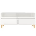 vidaXL Meuble TV blanc brillant 100x34 5x44 5 cm bois d'ingénierie