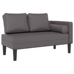 vidaXL Chaise longue avec coussins gris similicuir