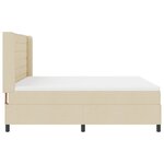 Lit avec sommier à ressorts et matelas vidaXL avec éclairage LED Crème 180x200 cm Tissu