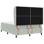 vidaXL Lit à ressorts avec matelas gris clair 160x200 cm en velours
