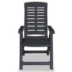 vidaXL Chaises inclinables de jardin lot de 4 Plastique Anthracite