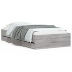vidaXL Cadre de lit et tiroirs sonoma gris 75x190cm bois d'ingénierie