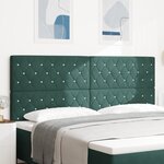 vidaXL Tête de lit en velours vert foncé avec boutons cristal 200 cm