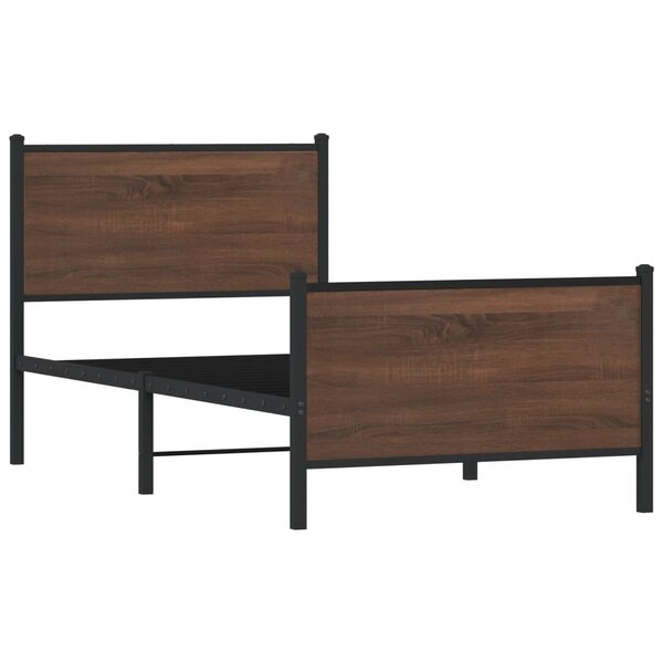 vidaXL Cadre de lit métal avec tête de lit et pied de lit 107x203 cm