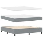 Lit à ressorts vidaXL avec matelas gris clair 180x200 cm en tissu