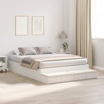 vidaXL Cadre de lit de rangement Blanc 160x200 cm