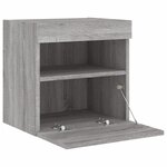vidaXL Meubles TV muraux et lumières LED 2Pièces sonoma gris 40x30x40 cm