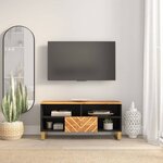 vidaXL Meuble TV marron et noir 100x33 5x46 cm bois massif de manguier
