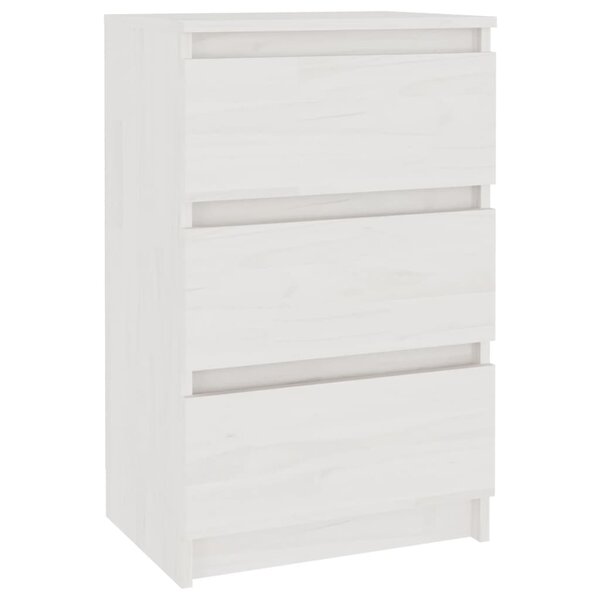 vidaXL Table de chevet Blanc 40x29 5x64 cm Bois de pin solide