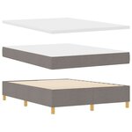 Lit à ressort vidaXL avec matelas en taupe  160x200 cm  tissu