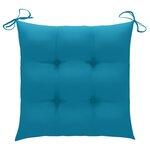 vidaXL Chaises de jardin avec coussins bleu clair lot de 4 Teck massif