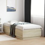vidaXL Cadre de lit avec lumières LED chêne sonoma 90x200 cm