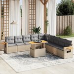 vidaXL Salon de jardin 11 Pièces avec coussins beige résine tressée