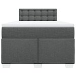 vidaXL Sommier à lattes de lit avec matelas Gris foncé 120x200cm Tissu