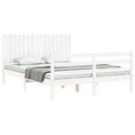 vidaXL Cadre de lit sans matelas blanc 160x200 cm bois massif
