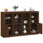 vidaXL Buffets avec lumières LED 3 Pièces chêne brun bois d'ingénierie