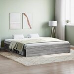 vidaXL Cadre de lit sonoma gris 180x200 cm super king