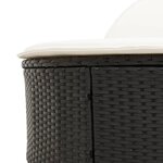 vidaXL Chaise longue double avec coussins noir résine tressée