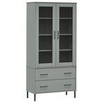 vidaXL Bibliothèque avec pieds en métal Gris 85x35x172 5 cm Bois OSLO
