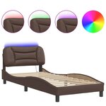vidaXL Cadre de lit avec LED sans matelas marron 80x200 cm