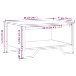 vidaXL Table basse noir 75x51x40 cm bois d'ingénierie