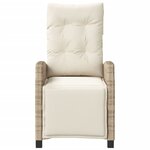 vidaXL Chaise inclinable de jardin et repose-pied beige résine tressée