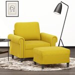 vidaXL Fauteuil avec repose-pied jaune 60 cm velours
