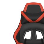 vidaXL Chaise de jeu de massage avec repose-pied Noir&Rouge Similicuir