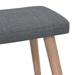 vidaXL Chaise de relaxation avec tabouret Gris foncé Tissu